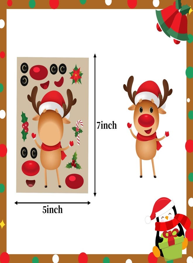 Funnlot Christmas Stickers for Kids - 30PCS Christmas Games for Kids Xmas Stickers for Kid Crafts Make Your Own Face Sticker Xmas Party Activities Crafts Favors Supplies for Toddlers Age 4-8 8-12 - Image 2